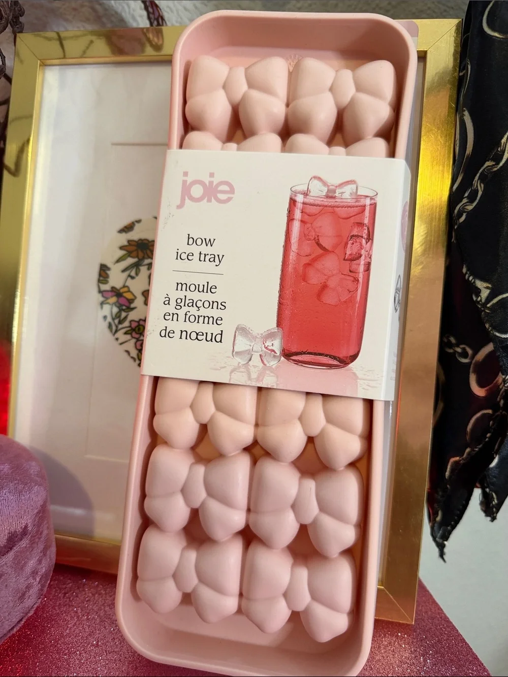 Joie Pink Bow Ice Tray Silicone Mold for Bow-Shaped Ice